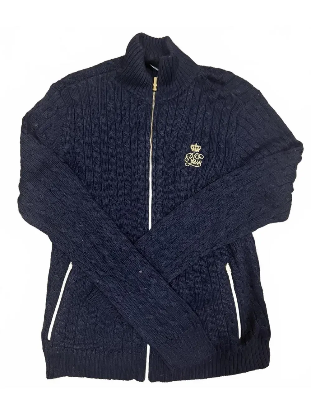 Lauren Ralph Lauren Women’s Full Zip Knit Sweater Size Medium New With Tags